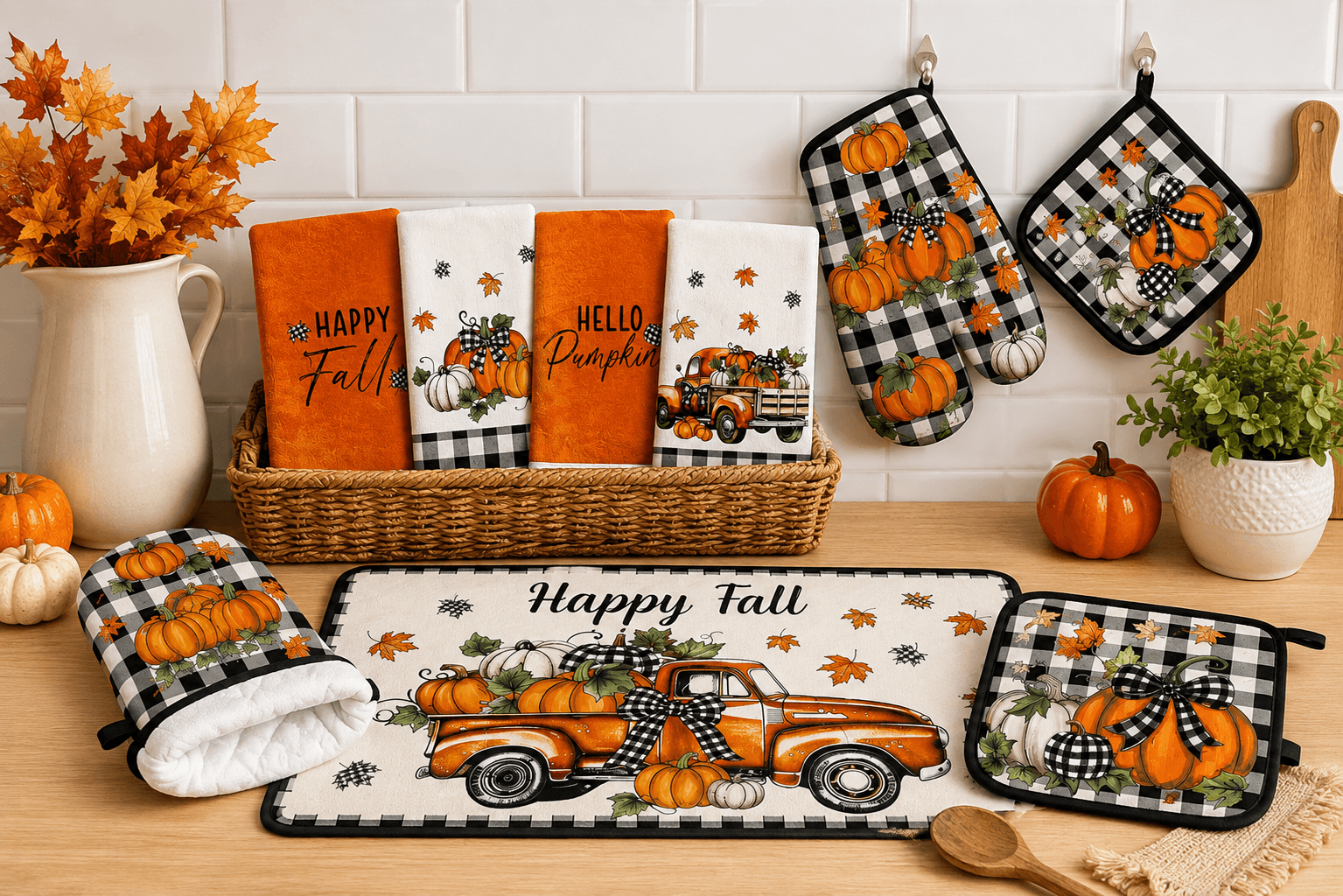 Fall pumpkin kitchen decor