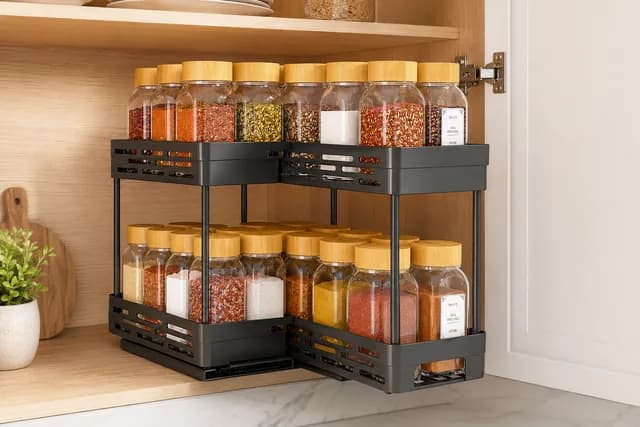 2-Tier Pull-Out Spice Rack Organizer: The Smart Storage Upgrade Every Kitchen Needs