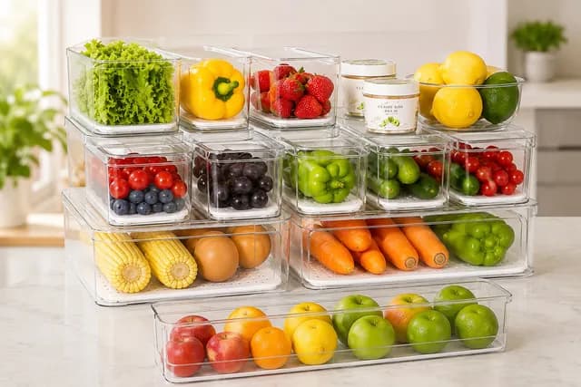 Clear Fridge Organizer Drain