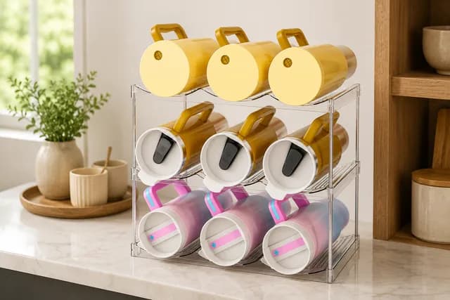 3-Tier Water Bottle Organizer for Kitchen Cabinets – The Smart Storage Solution
