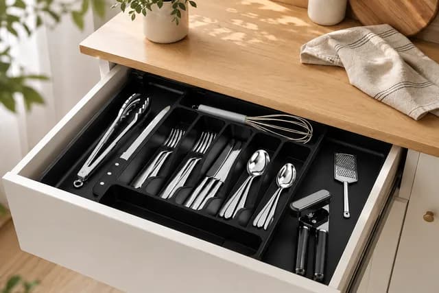 Expandable Silverware Organizer Adjustable