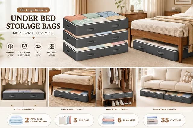 Underbed Containers Organizer Capacity Organization